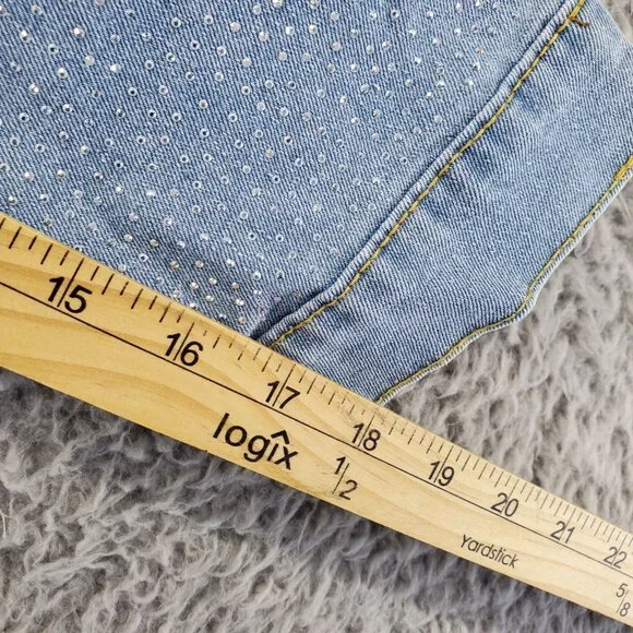 PHOEBE J. Jacket Womens XL Blue Rhinestone Button-Up Long Sleeve Denim *NWT* - Picture 7 of 10